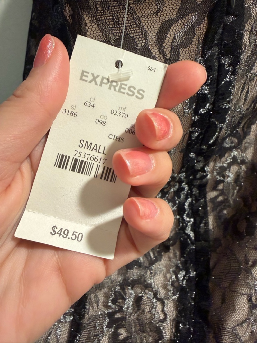 Express Black Lace Strapless Corset Top with Blush Lining - Picture 4 of 11